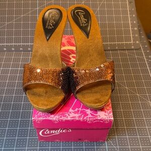 Candie's Sequin Brown Mules